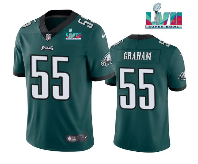 Youth Philadelphia Eagles #55 Brandon Graham Green Super Bowl LVII Patch Vapor Untouchable Limited Stitched Football Jersey Youth Philadelphia Eagles #55 Brandon Graham Green Super Bowl LVII Patch Vapor Untouchable Limited Stitched Football Jersey